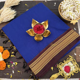 Vriksham Vibrant Blue With Maroon Border-Kalyani Cotton Saree-VS4583